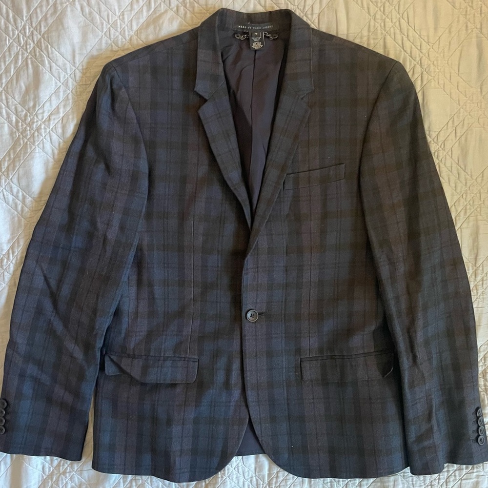 MARC by MARC JACOBS
Shadow Plaid Wool Flannel
Blazer in Charcoal (Multi) Size M